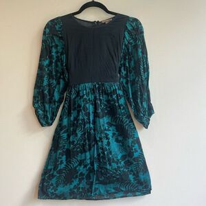 H&M 100% Cotton Mini Dress With Floral Pattern - Small